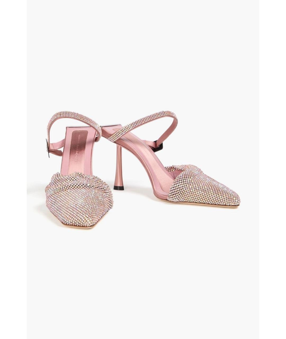 BENEDETTA BRUZZICHES Розовые текстильные мюли, фото 2