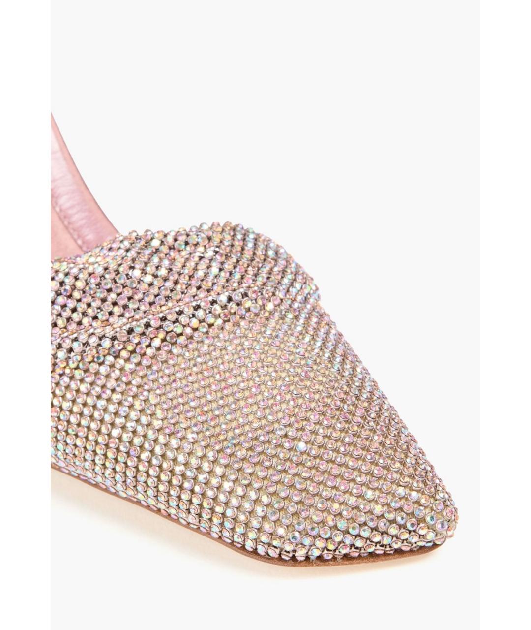 BENEDETTA BRUZZICHES Розовые текстильные мюли, фото 3