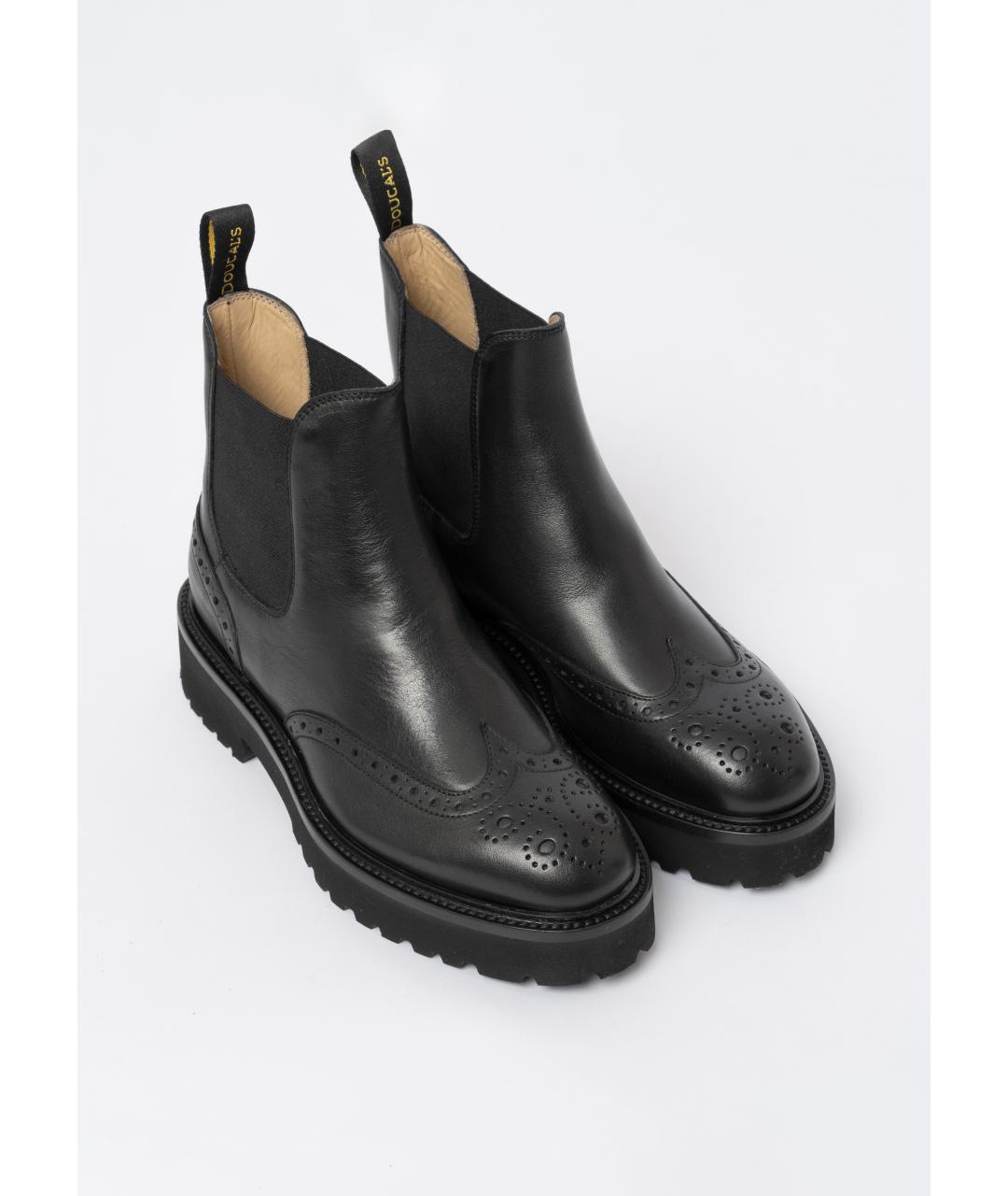 DOUCAL'S Черные кожаные полусапоги, фото 2