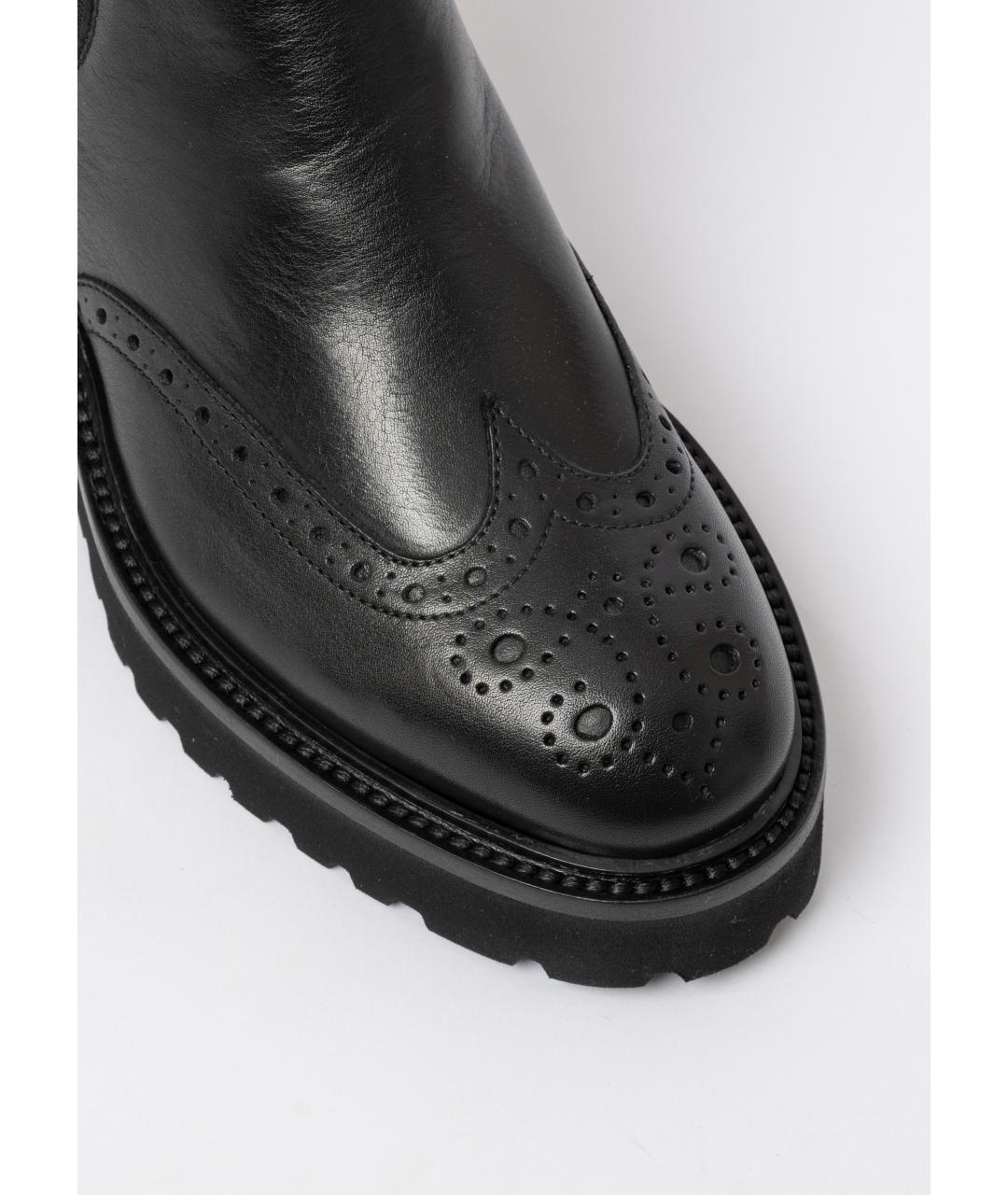 DOUCAL'S Черные кожаные полусапоги, фото 5