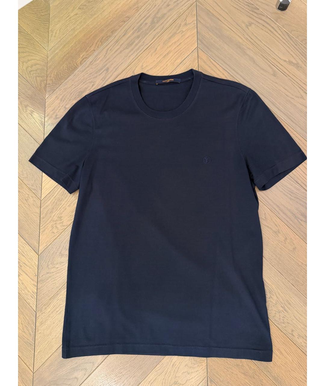 LOUIS VUITTON Темно-синяя хлопко-полиэстеровая футболка, фото 6