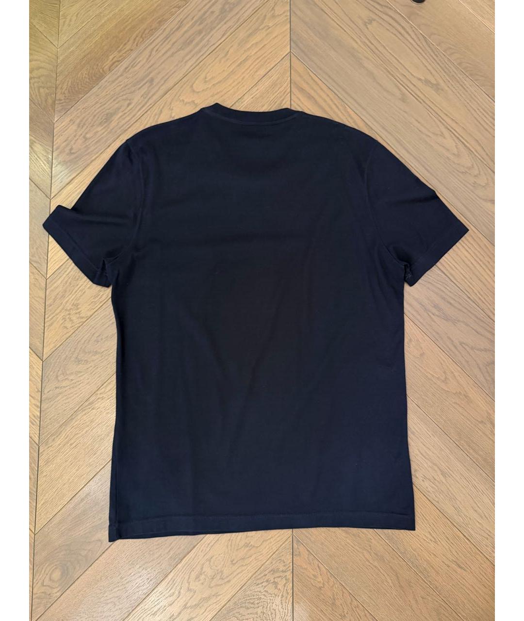 LOUIS VUITTON Темно-синяя хлопко-полиэстеровая футболка, фото 4