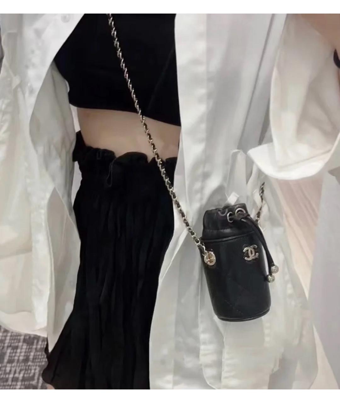 CHANEL Черная кожаная сумка через плечо, фото 9