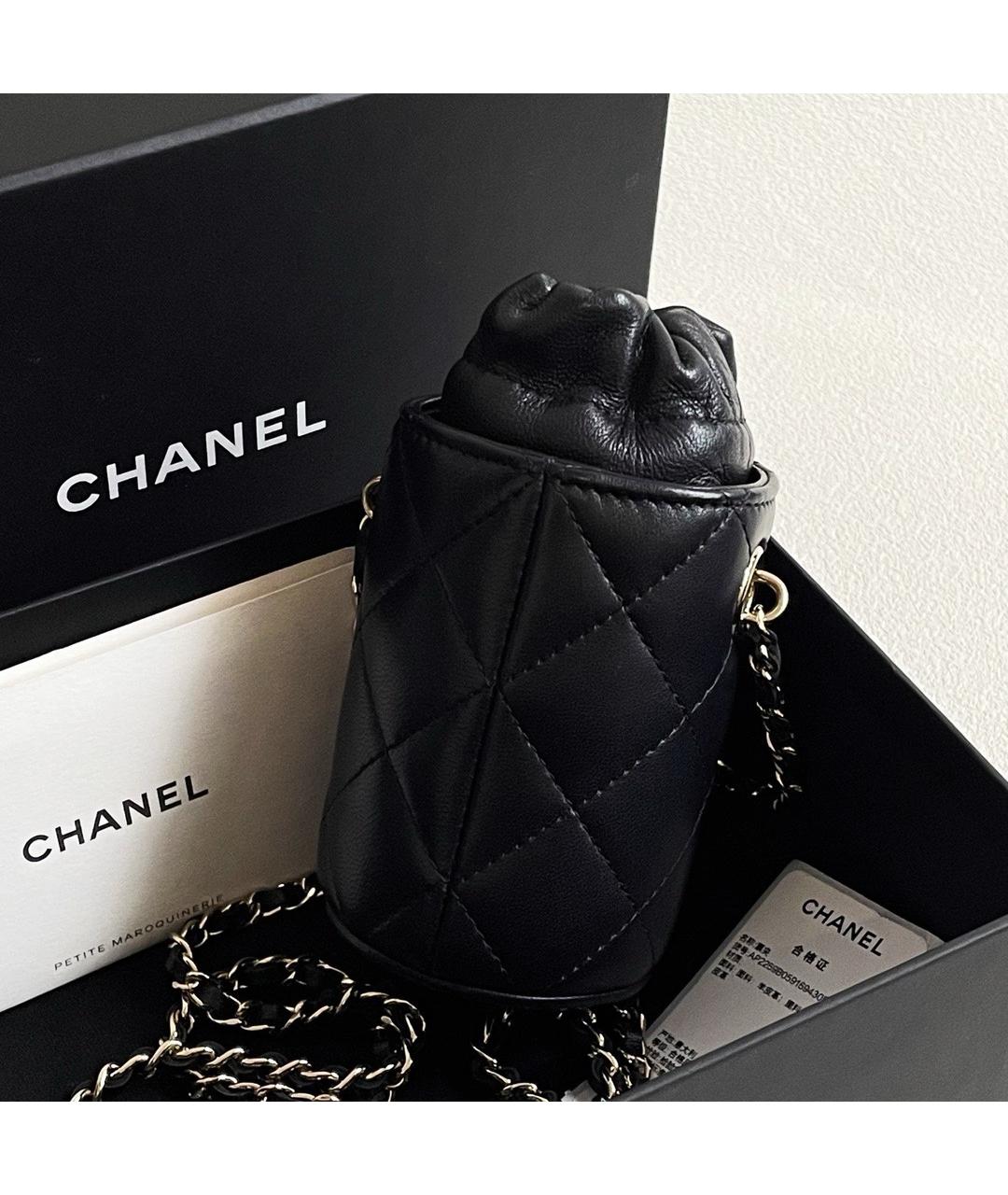 CHANEL Черная кожаная сумка через плечо, фото 3