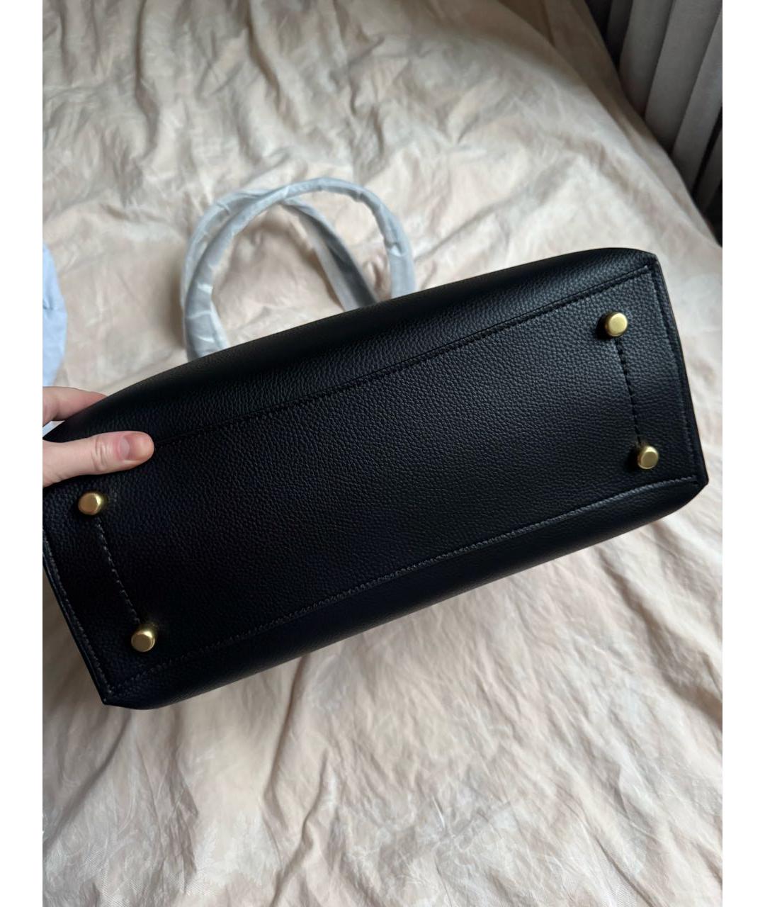 COACH Черная кожаная сумка тоут, фото 6