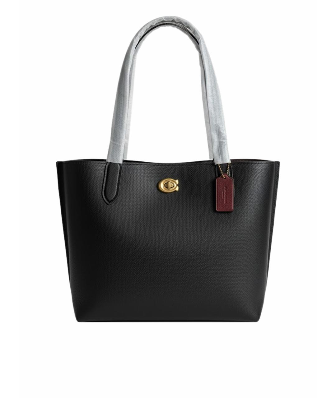 COACH Черная кожаная сумка тоут, фото 1