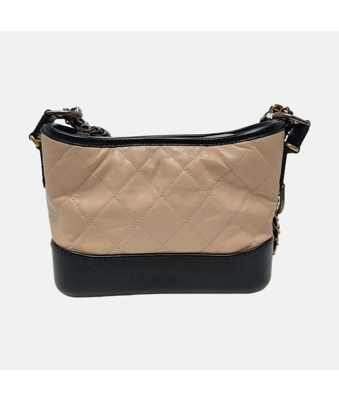 CHANEL Бежевая кожаная сумка через плечо, фото 4