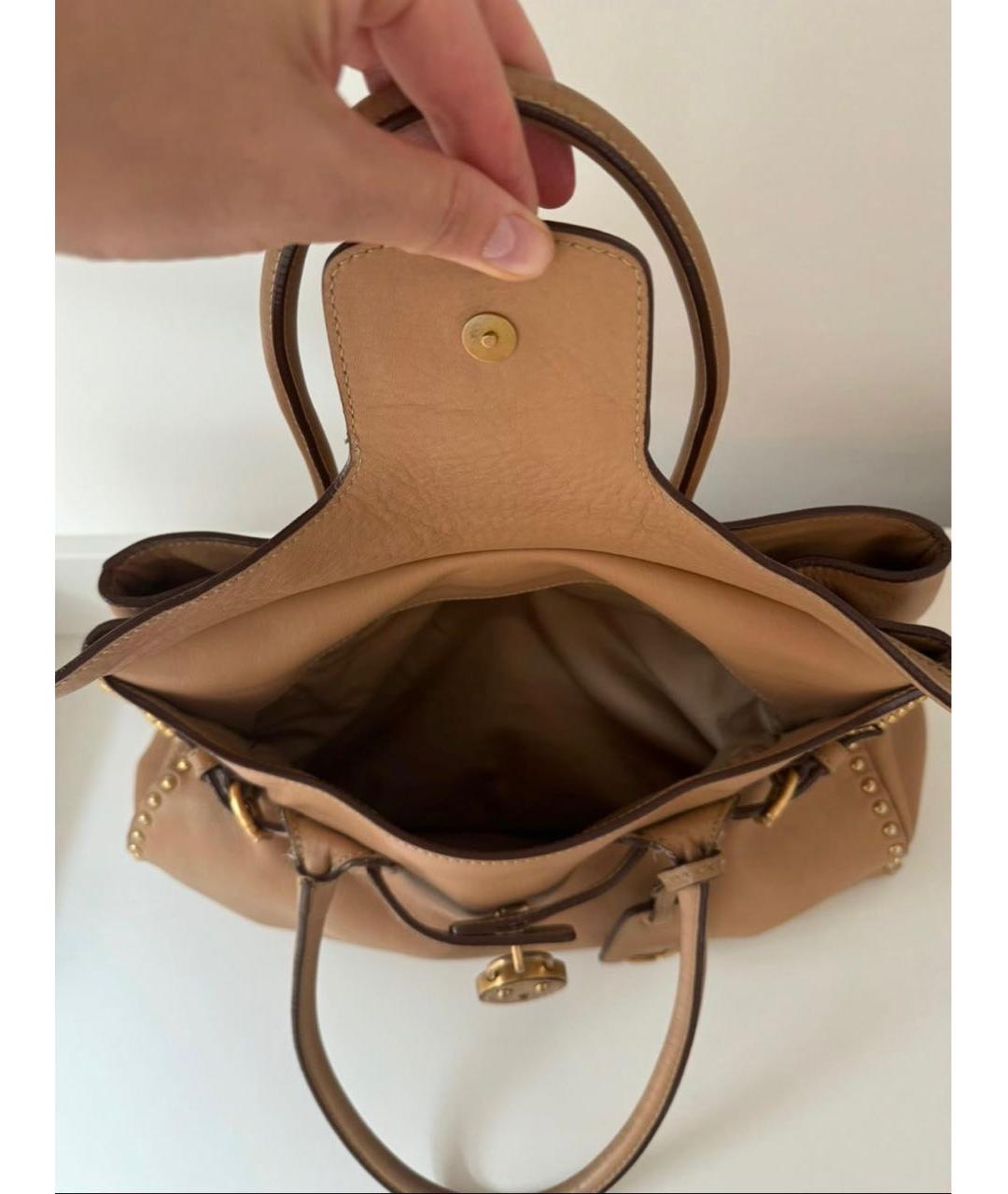 MIU MIU Коричневая кожаная сумка с короткими ручками, фото 4