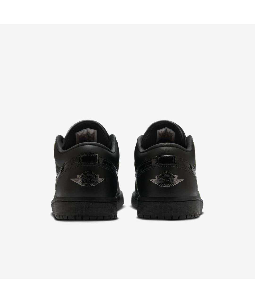 JORDAN Черные кожаные низкие кроссовки / кеды, фото 4