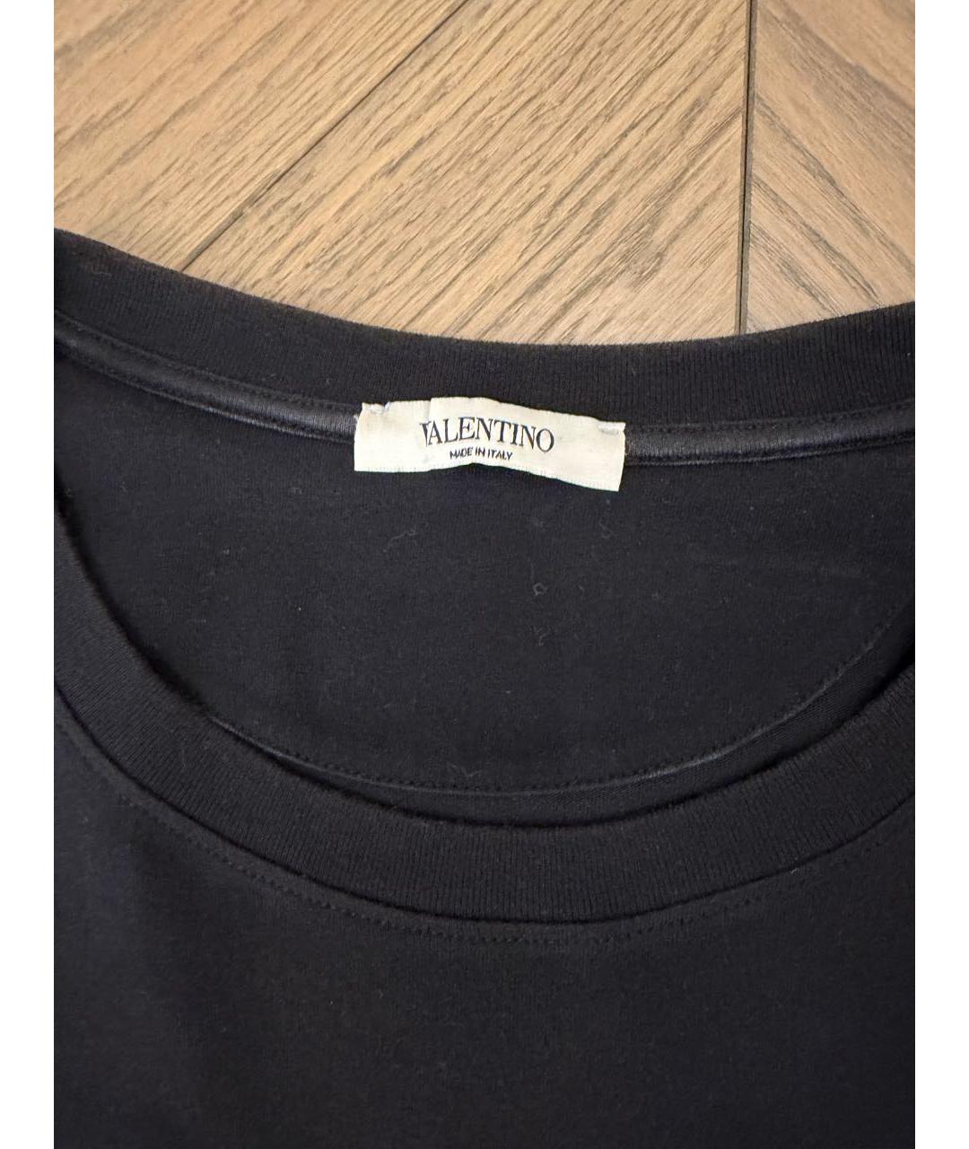VALENTINO Черная хлопковая футболка, фото 3