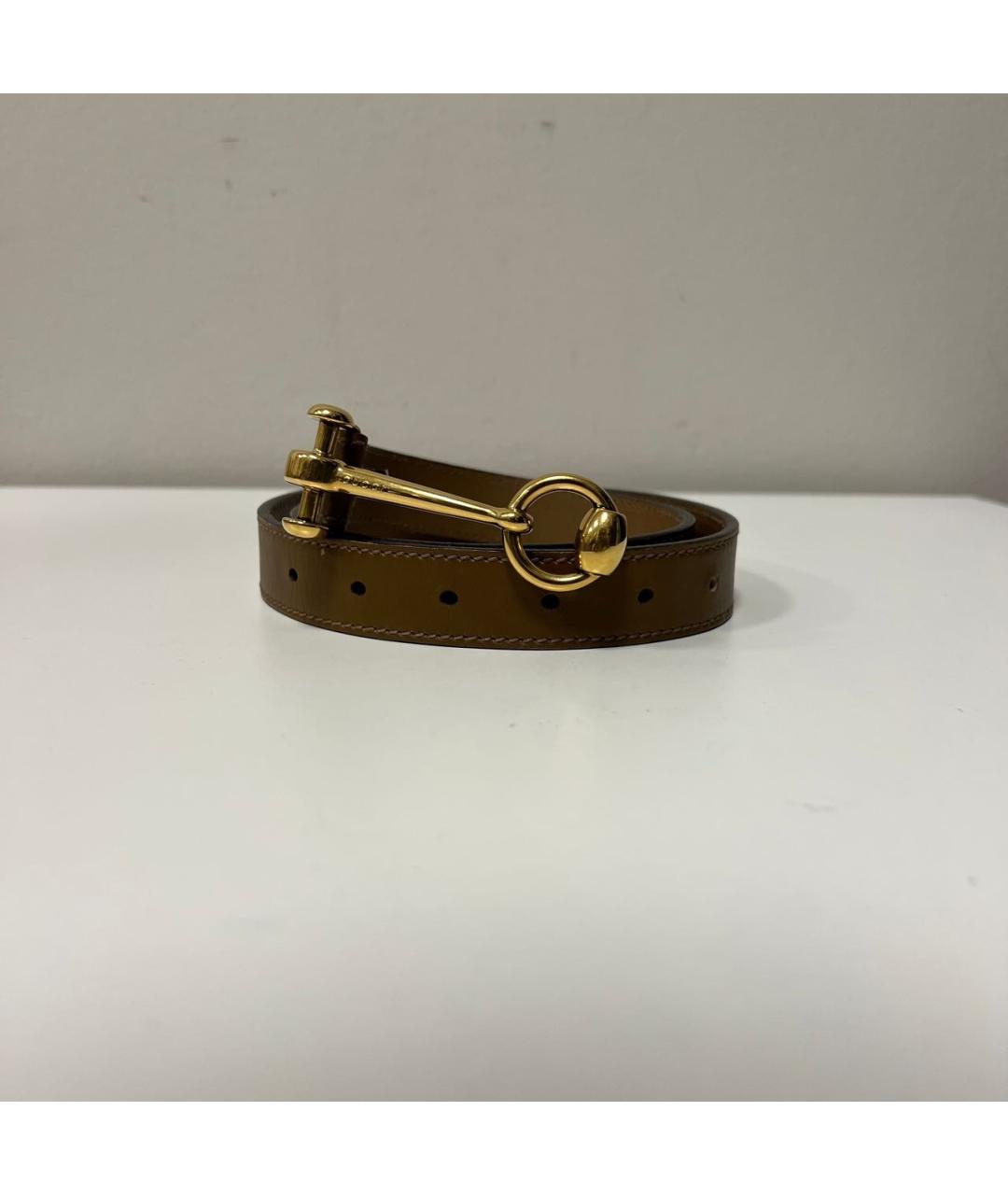 GUCCI Коричневый кожаный ремень, фото 5