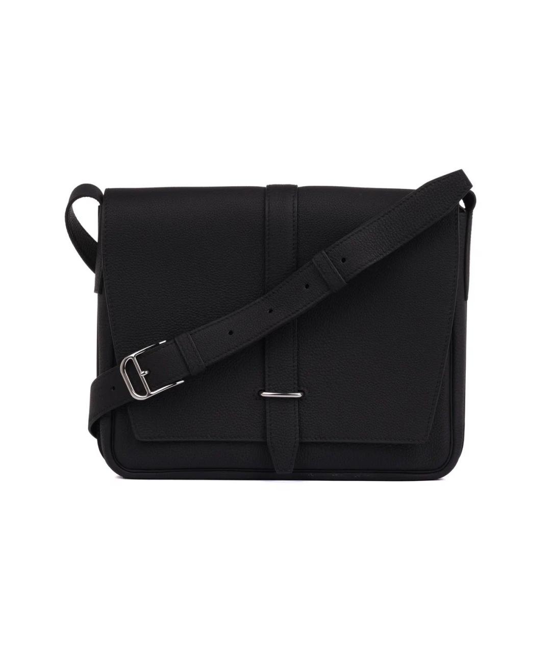 HERMES Черная кожаная сумка на плечо, фото 1