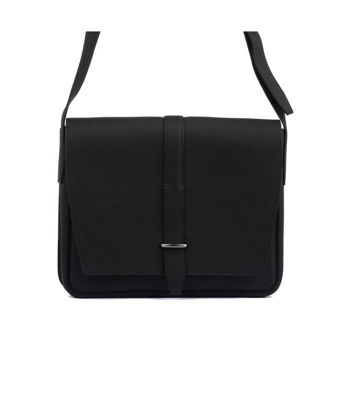 HERMES Черная кожаная сумка на плечо, фото 3