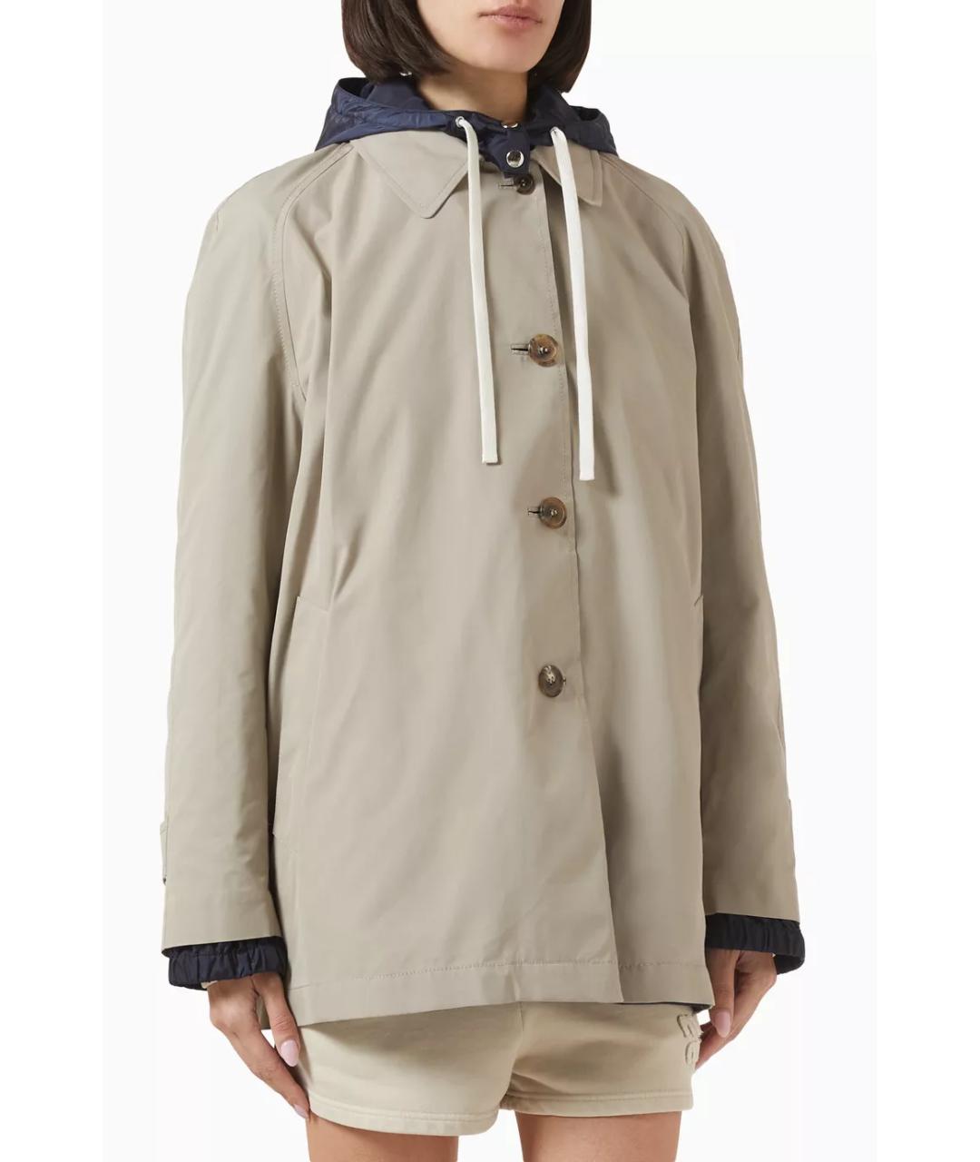 MIU MIU Бежевый хлопковый тренч/плащ, фото 4