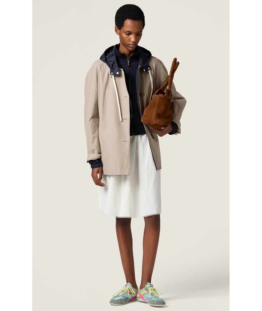 MIU MIU Бежевый хлопковый тренч/плащ, фото 6