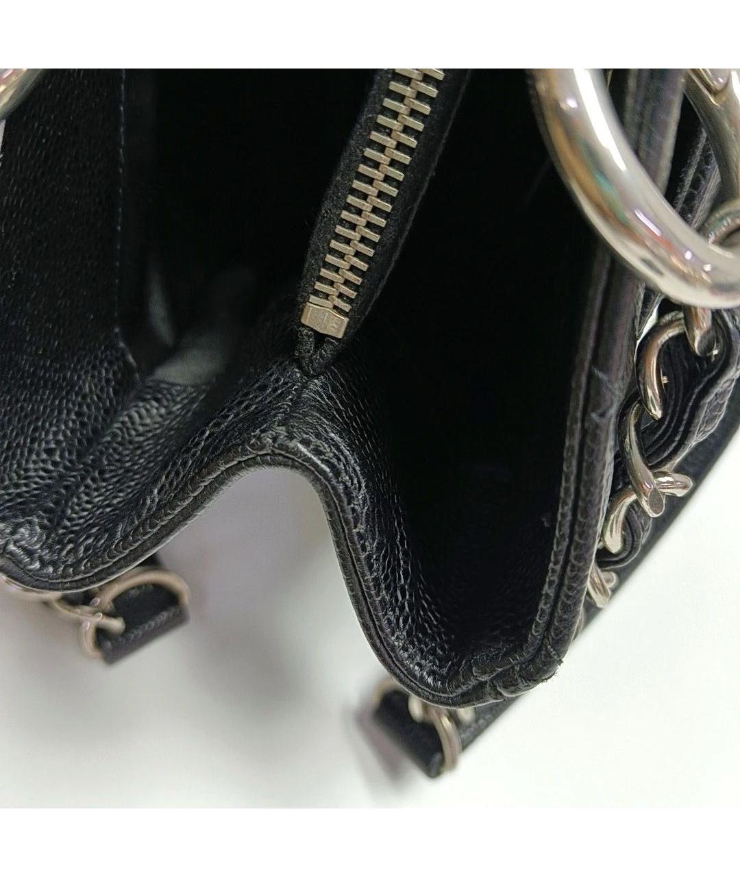 CHANEL Черная кожаная сумка тоут, фото 8