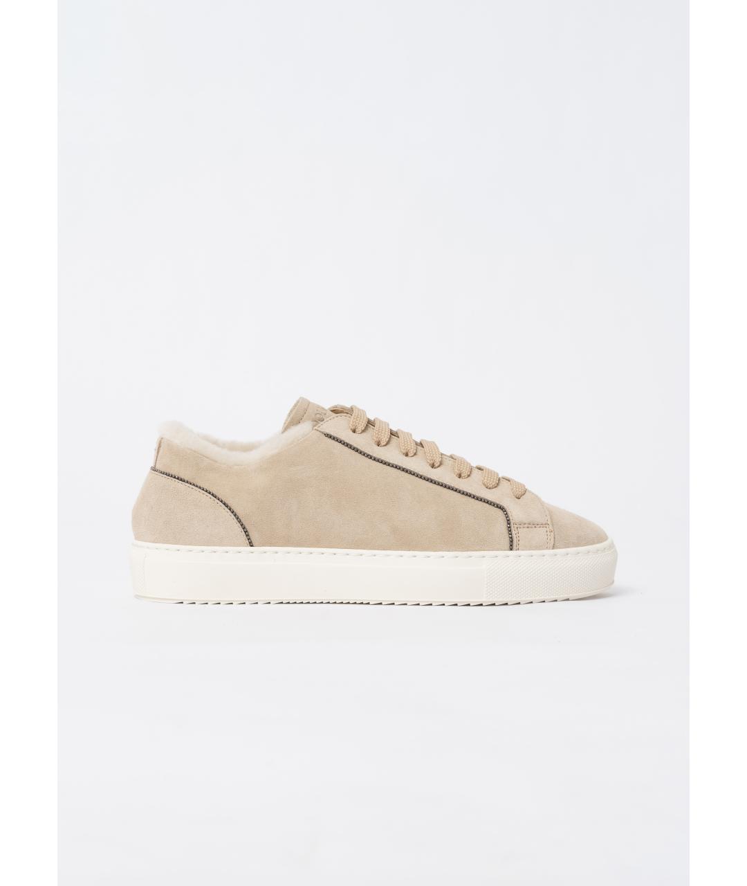 DOUCAL'S Бежевые замшевые кеды, фото 7