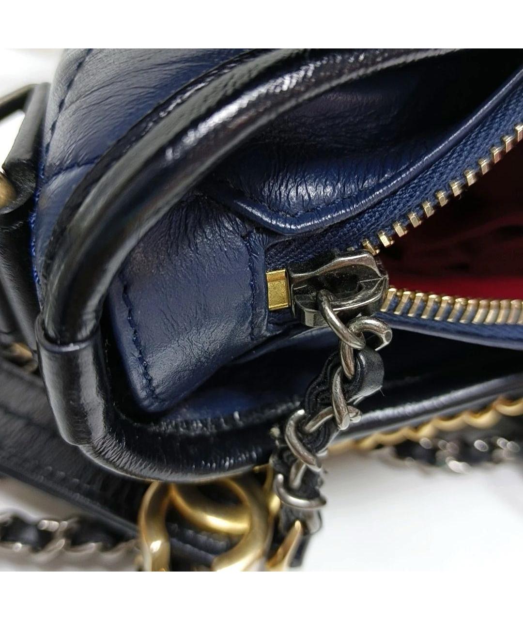 CHANEL Темно-синяя кожаная сумка через плечо, фото 8