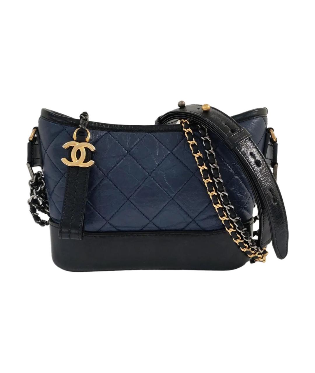 CHANEL Темно-синяя кожаная сумка через плечо, фото 1