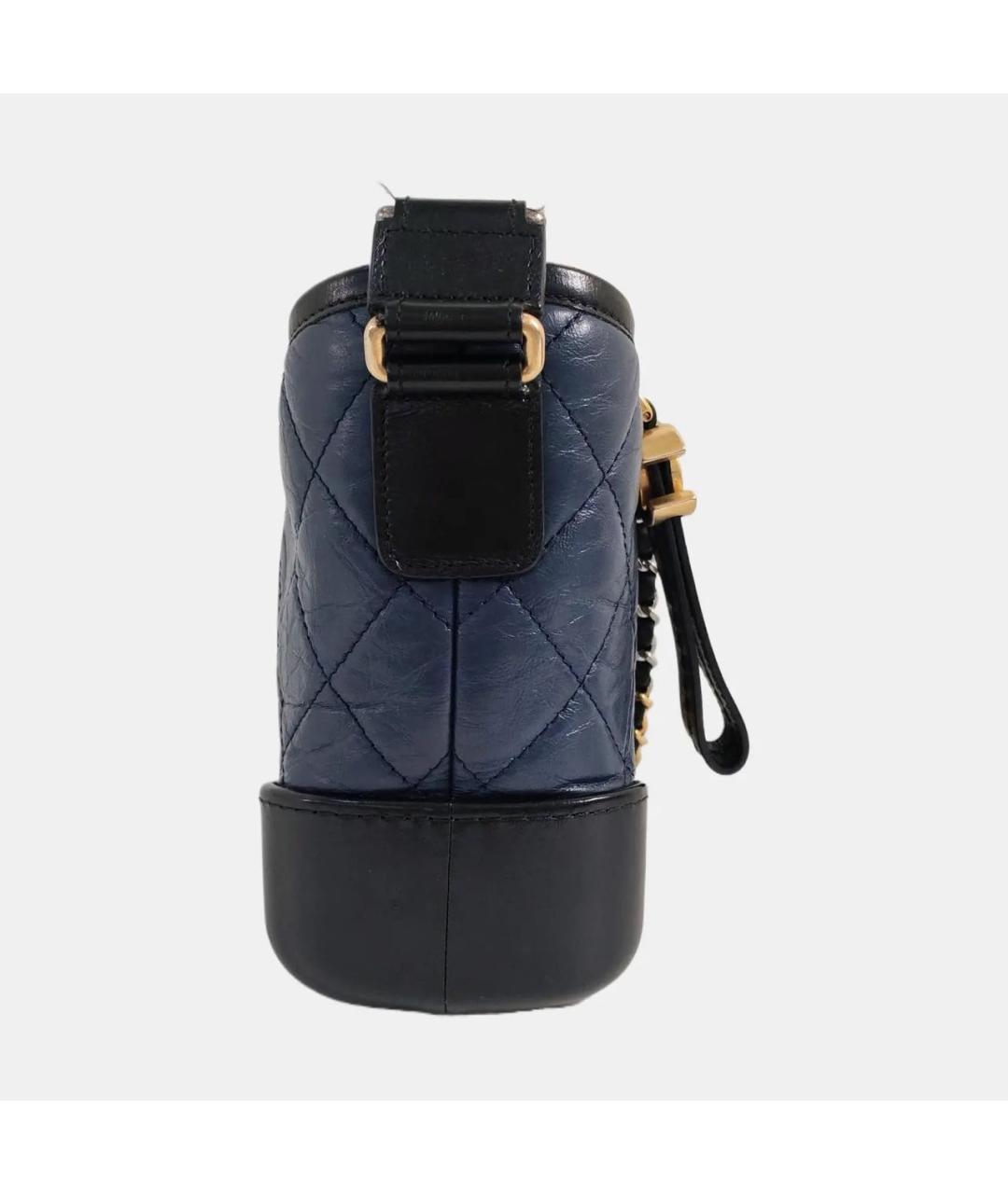 CHANEL Темно-синяя кожаная сумка через плечо, фото 3