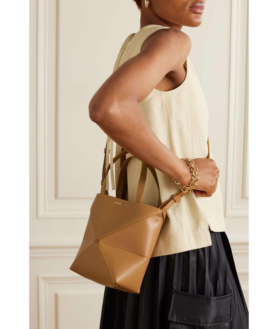 LOEWE Коричневая кожаная сумка тоут, фото 7