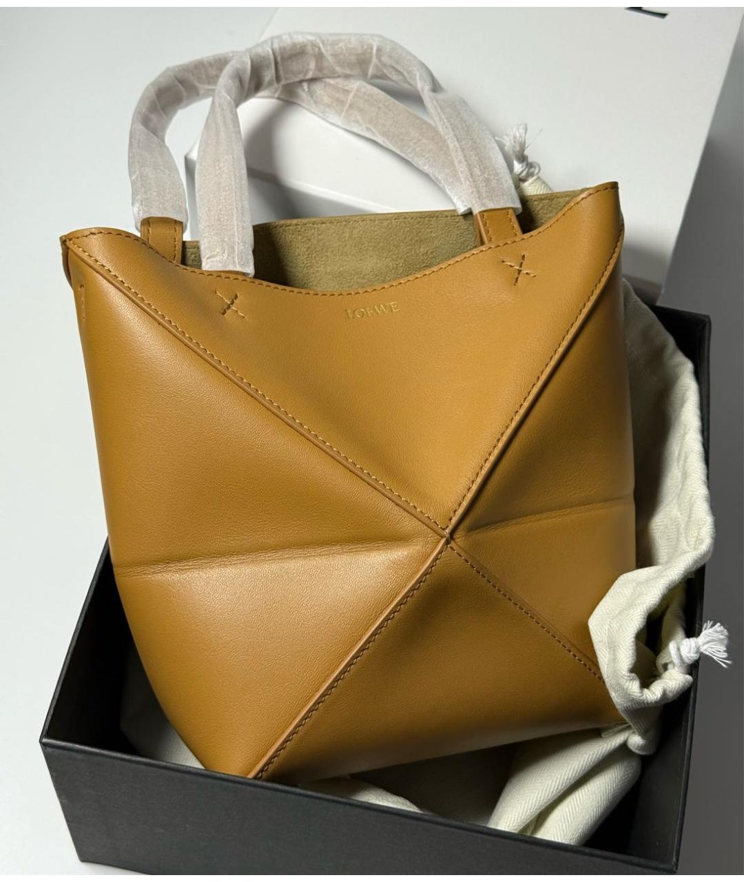 LOEWE Коричневая кожаная сумка тоут, фото 2