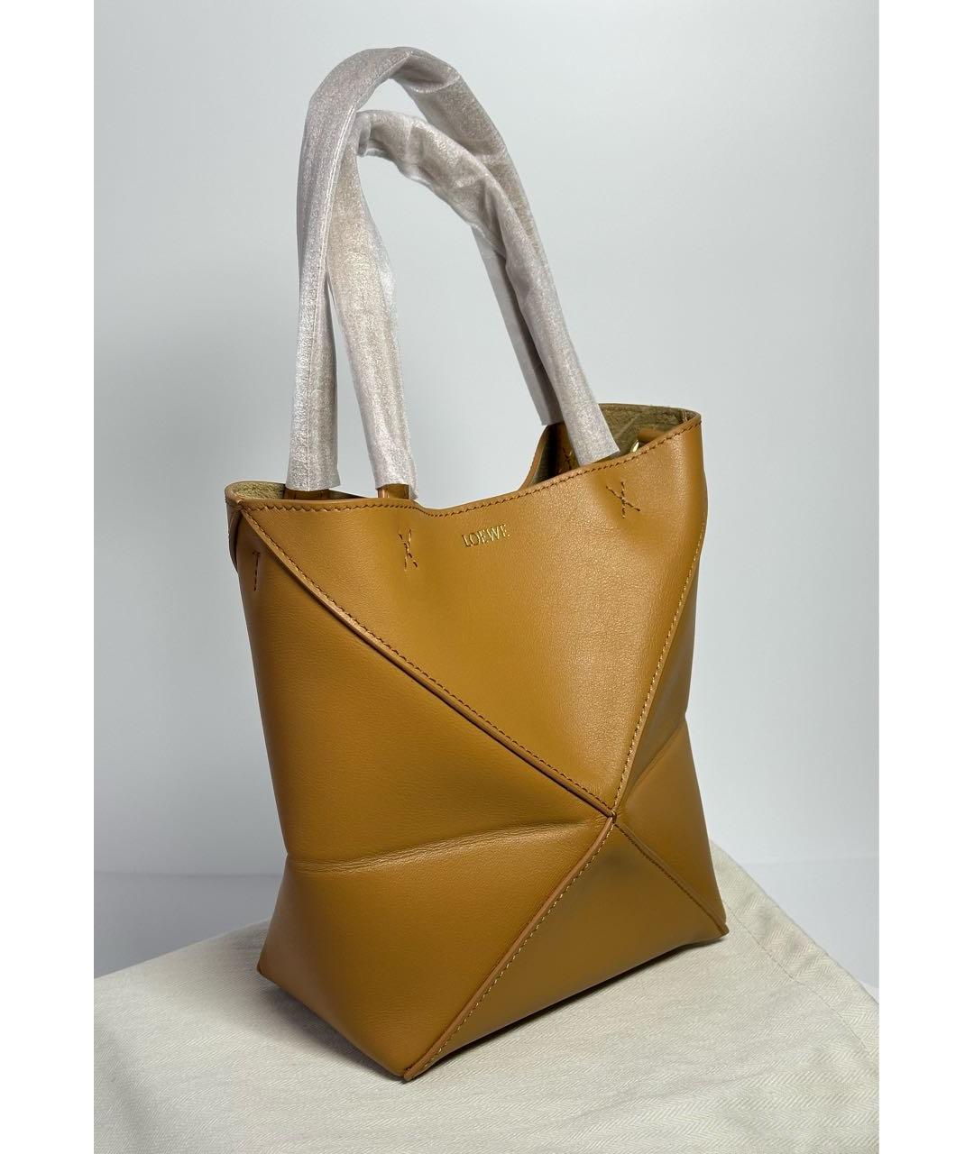 LOEWE Коричневая кожаная сумка тоут, фото 4