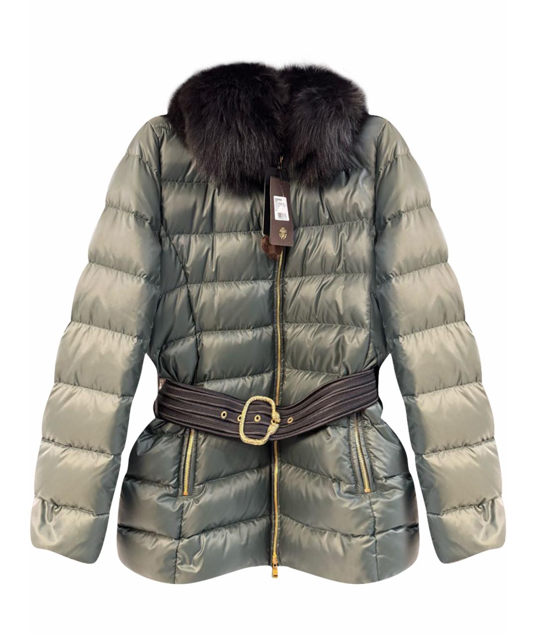 ROBERTO CAVALLI Зеленый полиамидовый пуховик, фото 1