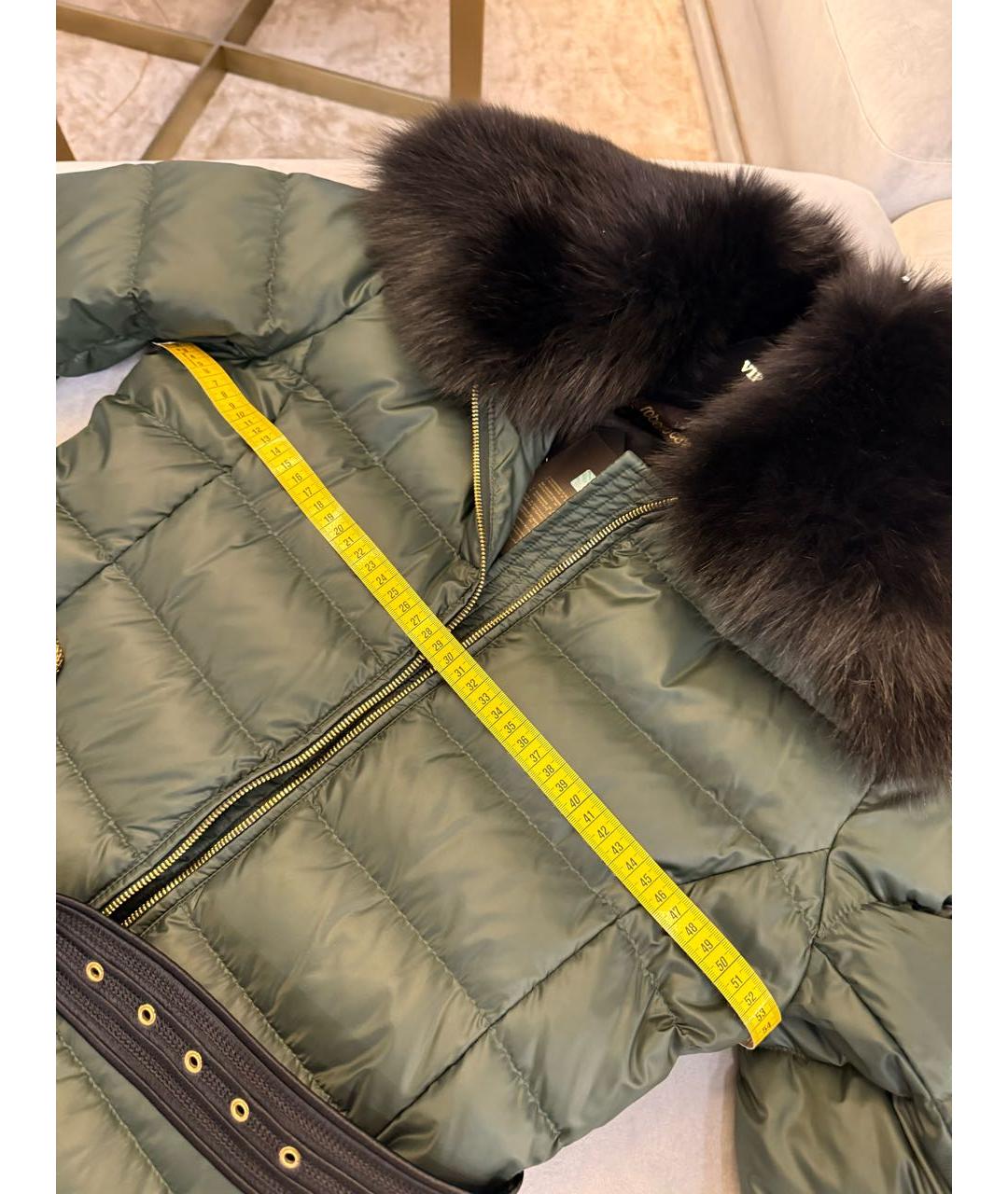 ROBERTO CAVALLI Зеленый полиамидовый пуховик, фото 6