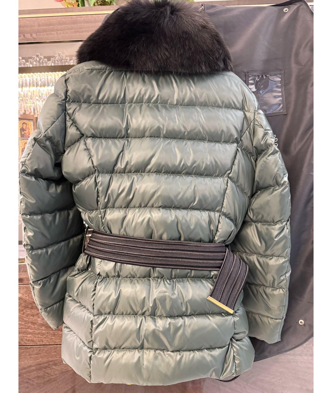 ROBERTO CAVALLI Зеленый полиамидовый пуховик, фото 2