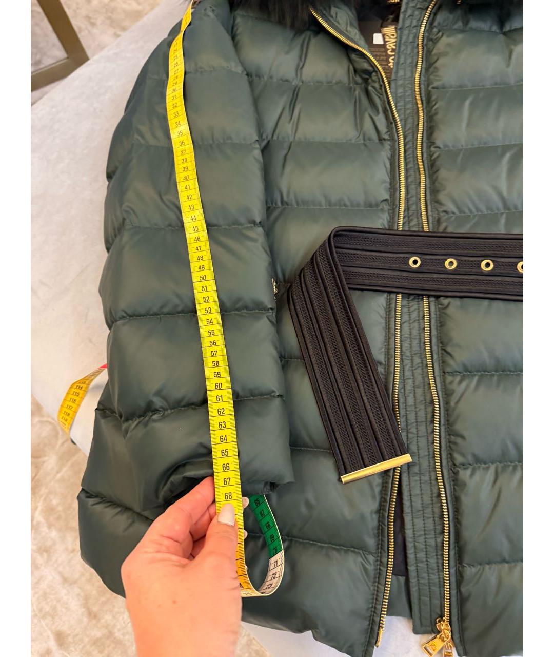 ROBERTO CAVALLI Зеленый полиамидовый пуховик, фото 8