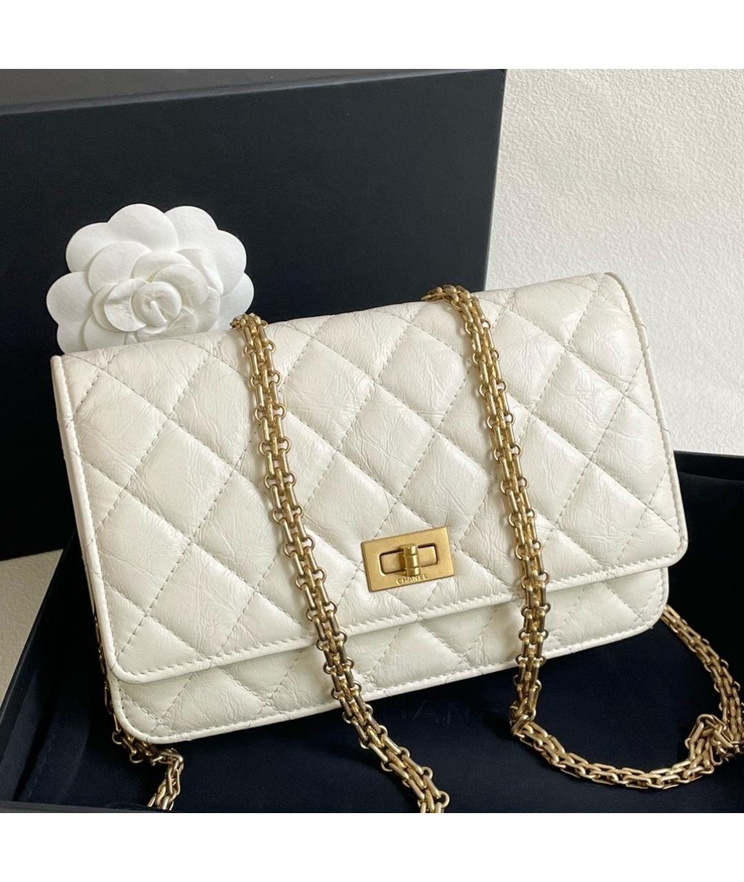 CHANEL Белая кожаная сумка через плечо, фото 9