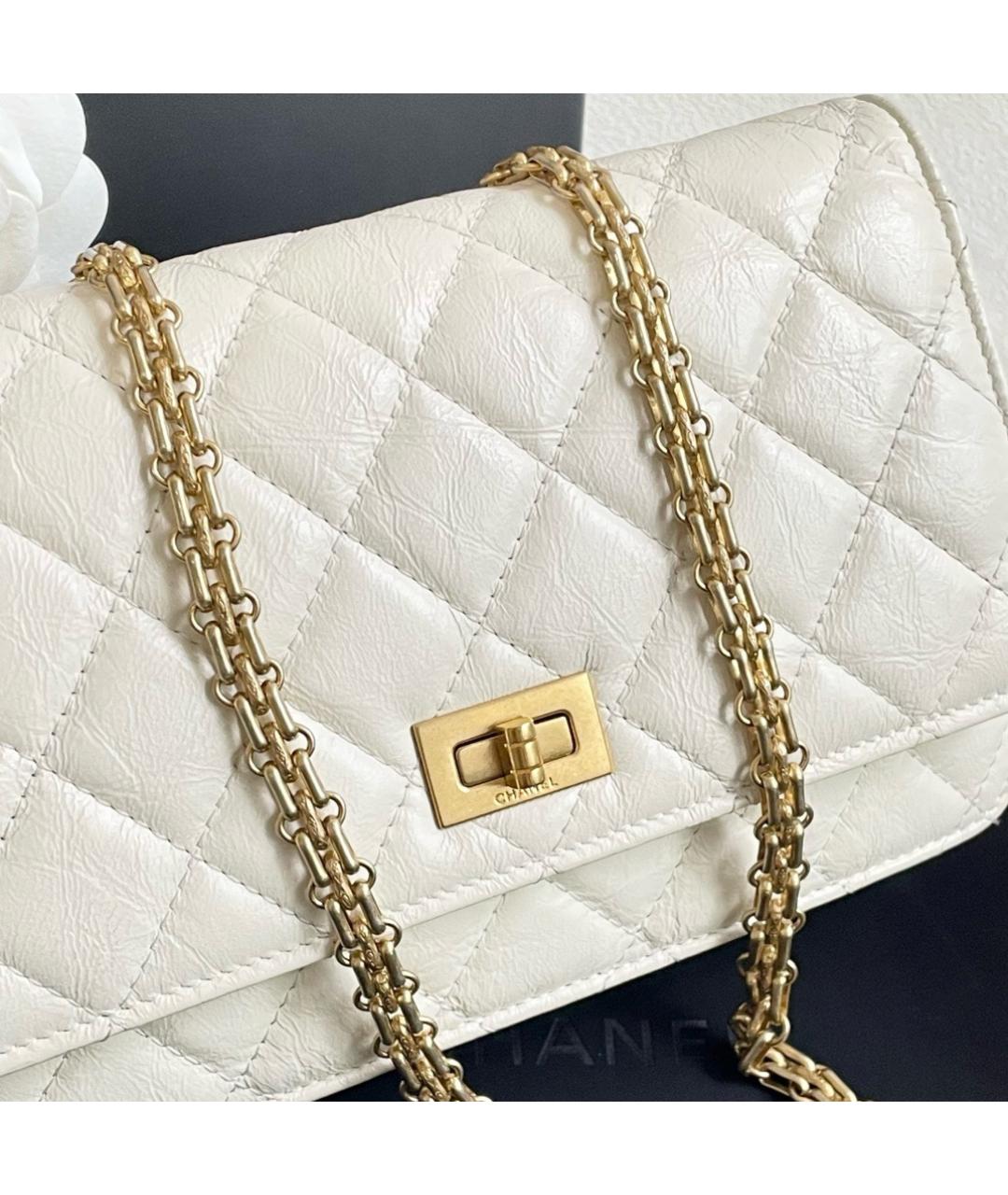 CHANEL Белая кожаная сумка через плечо, фото 2