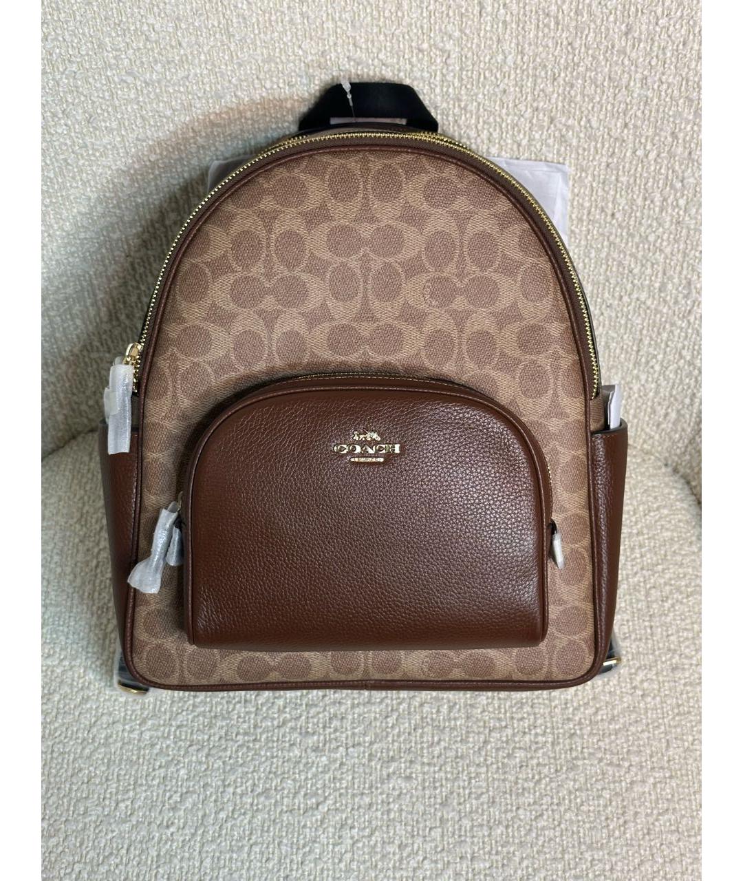 COACH Коричневый кожаный рюкзак, фото 4