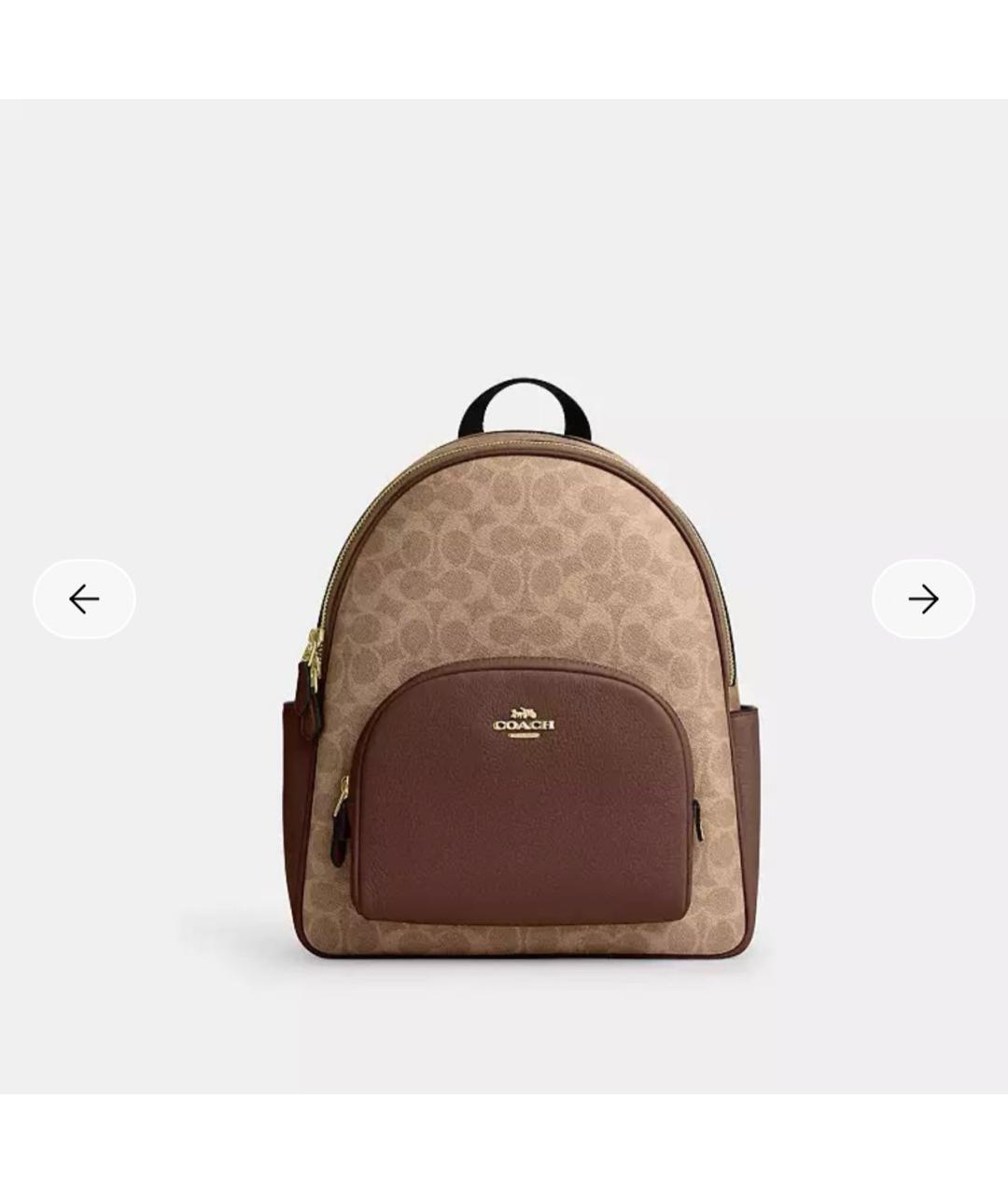 COACH Коричневый кожаный рюкзак, фото 8
