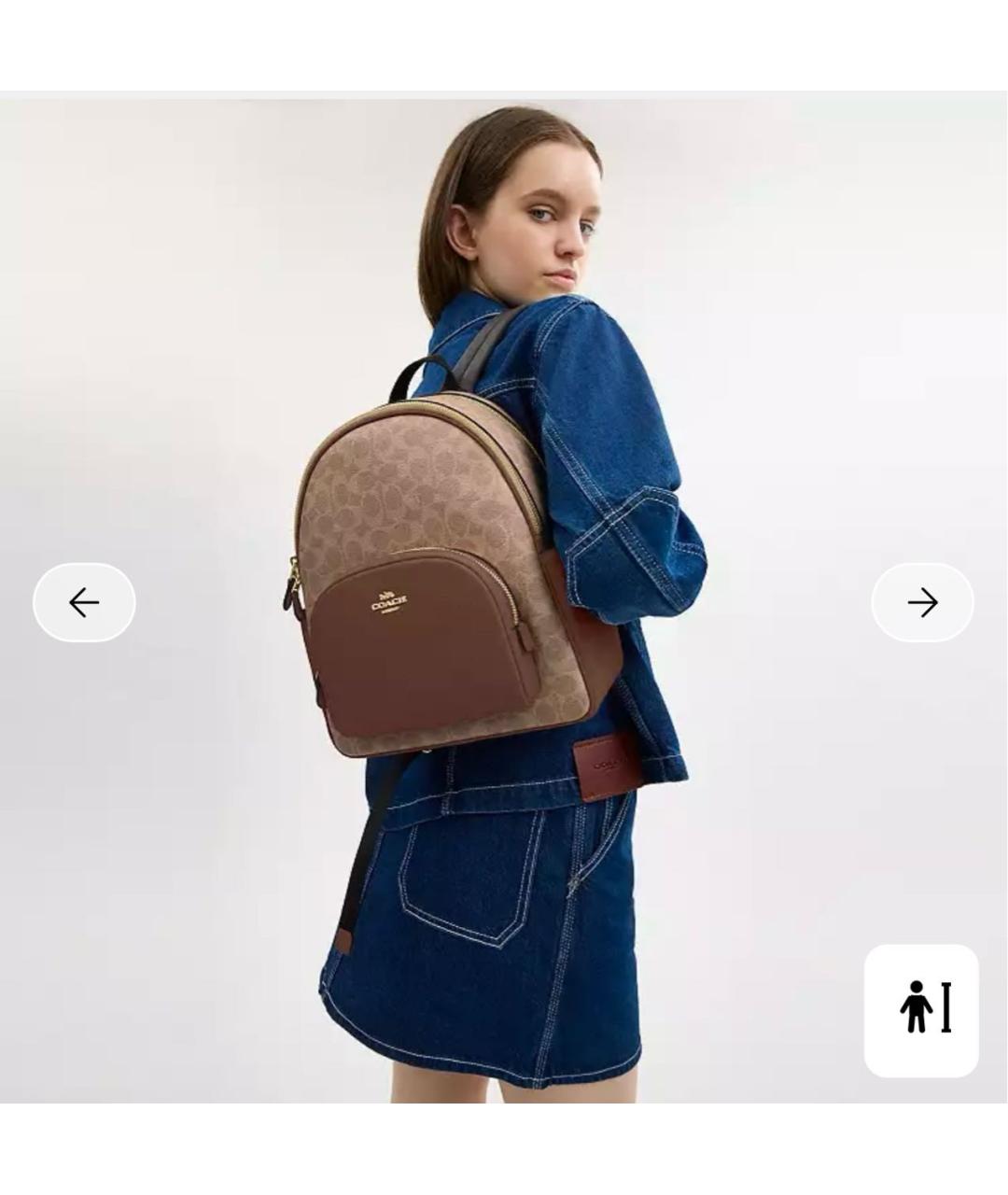 COACH Коричневый кожаный рюкзак, фото 7