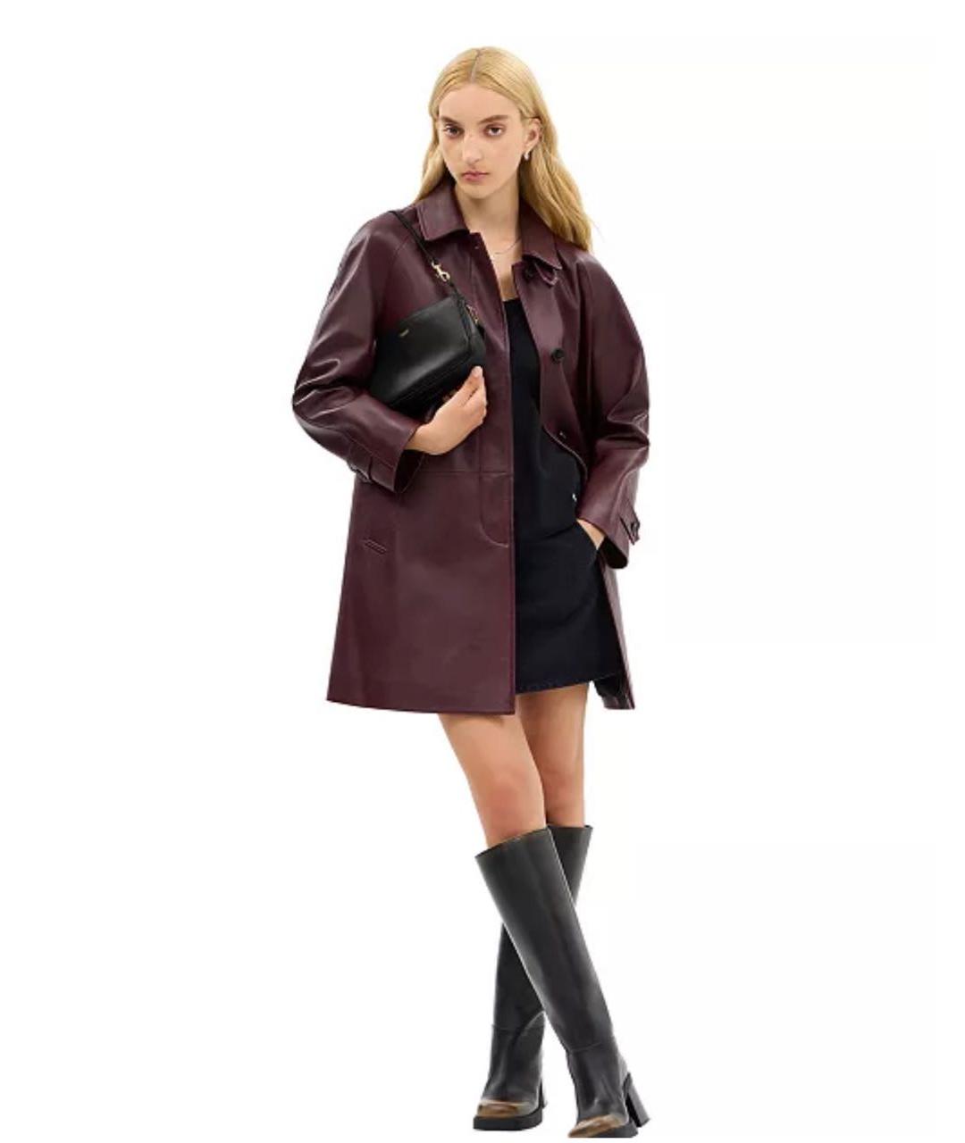 COACH Черная кожаная сумка с короткими ручками, фото 7