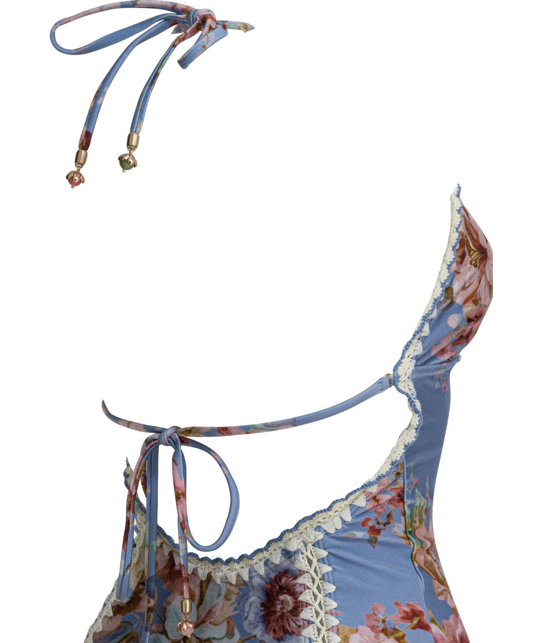 ZIMMERMANN Голубой полиамидовый купальник, фото 4