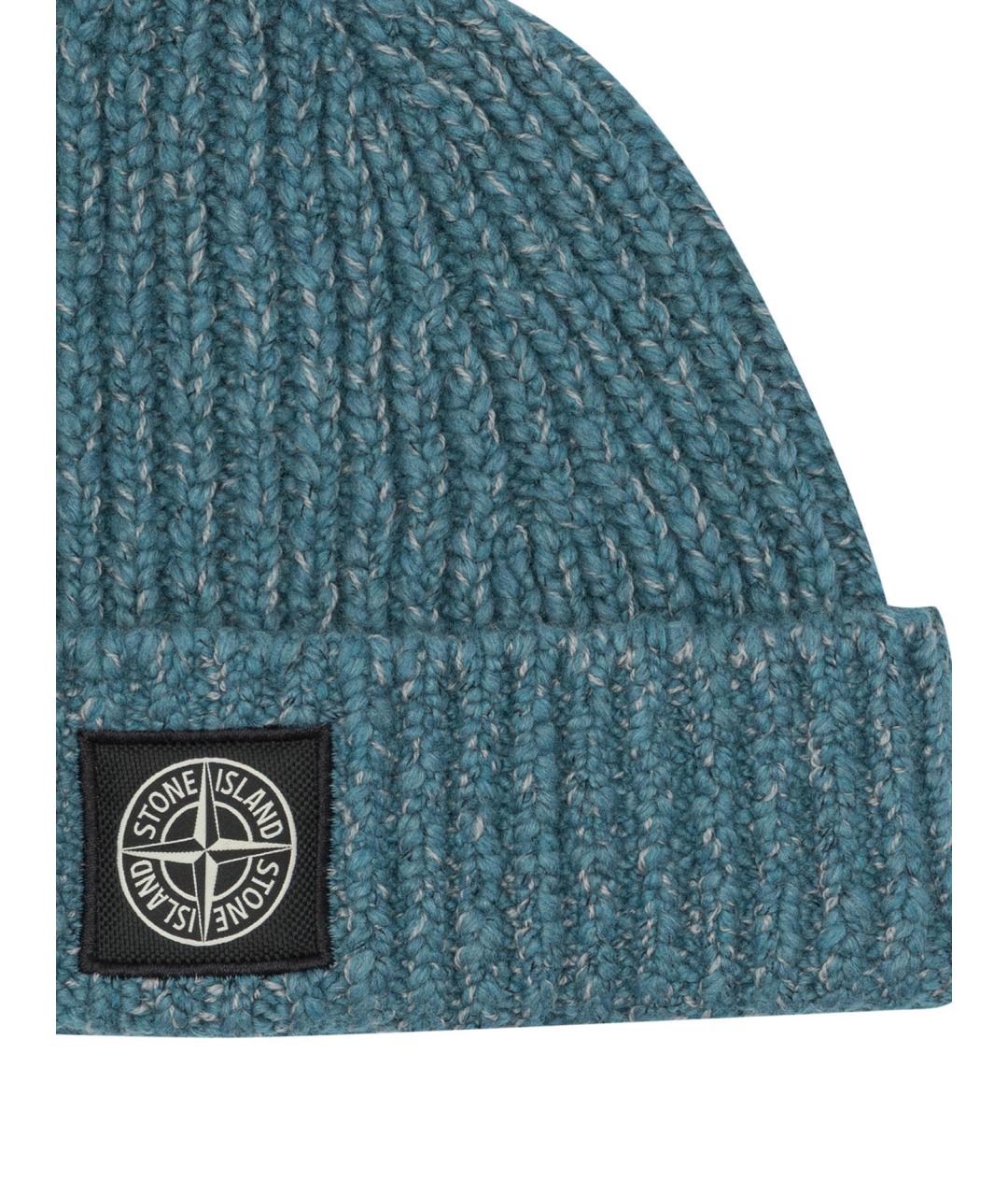 STONE ISLAND Синяя шерстяная шапка, фото 3