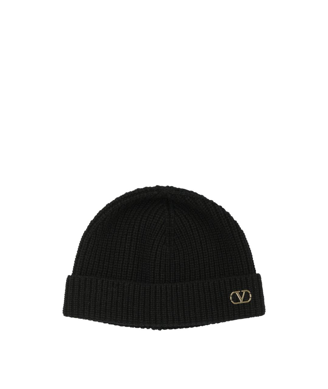 VALENTINO Черная кашемировая шапка, фото 1