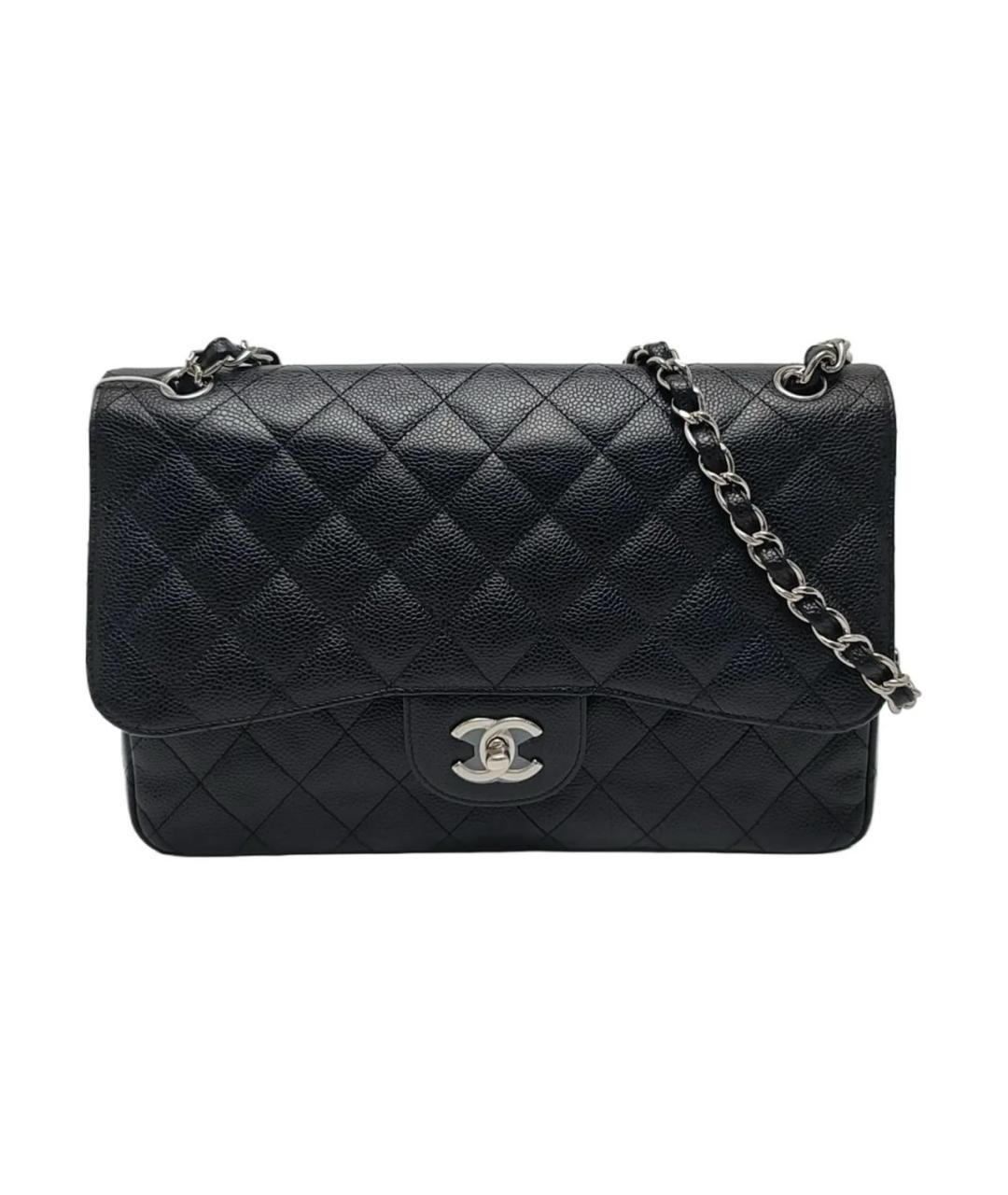 CHANEL Черная кожаная сумка с короткими ручками, фото 1