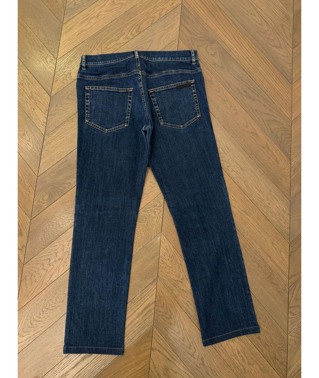 PRADA Темно-синие хлопко-полиэстеровые джинсы скинни, фото 2