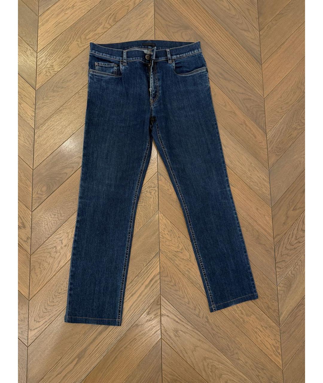 PRADA Темно-синие хлопко-полиэстеровые джинсы скинни, фото 5