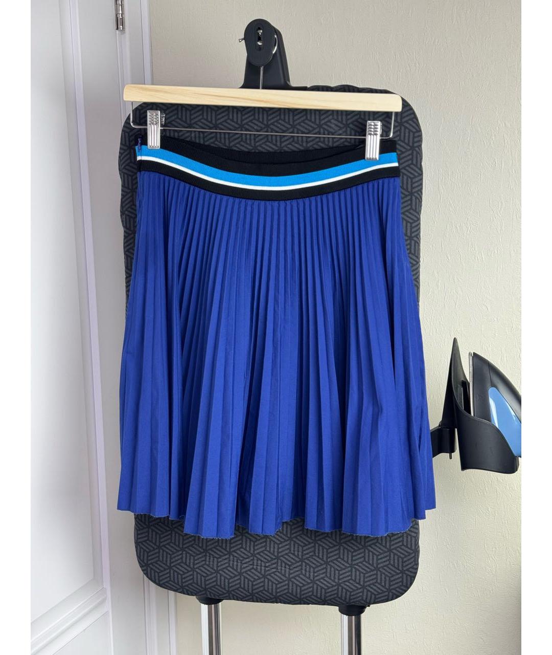 PRADA Синяя полиэстеровая юбка миди, фото 7