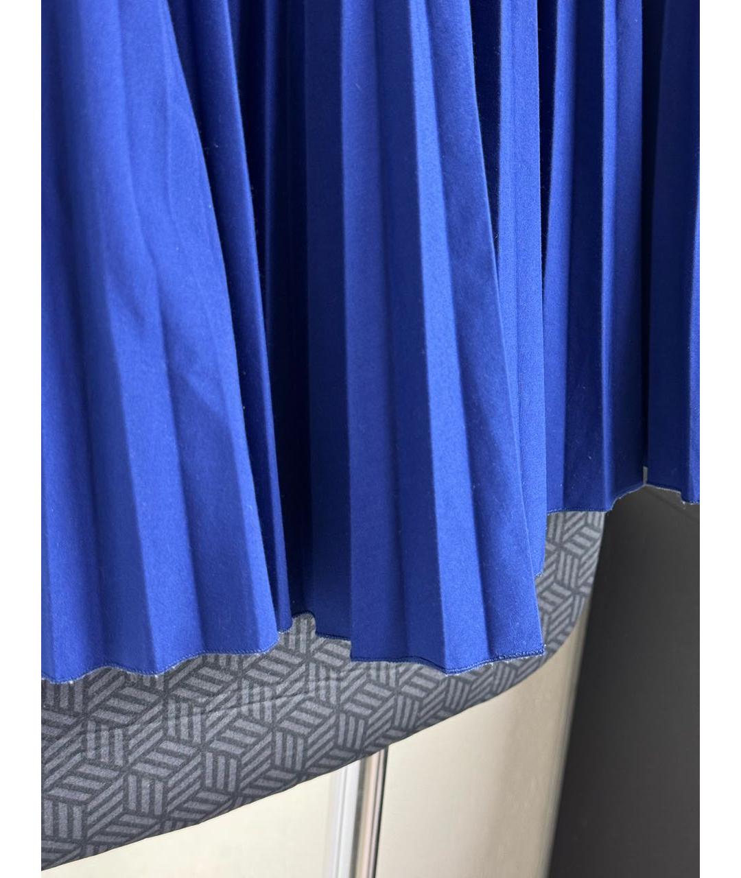 PRADA Синяя полиэстеровая юбка миди, фото 3