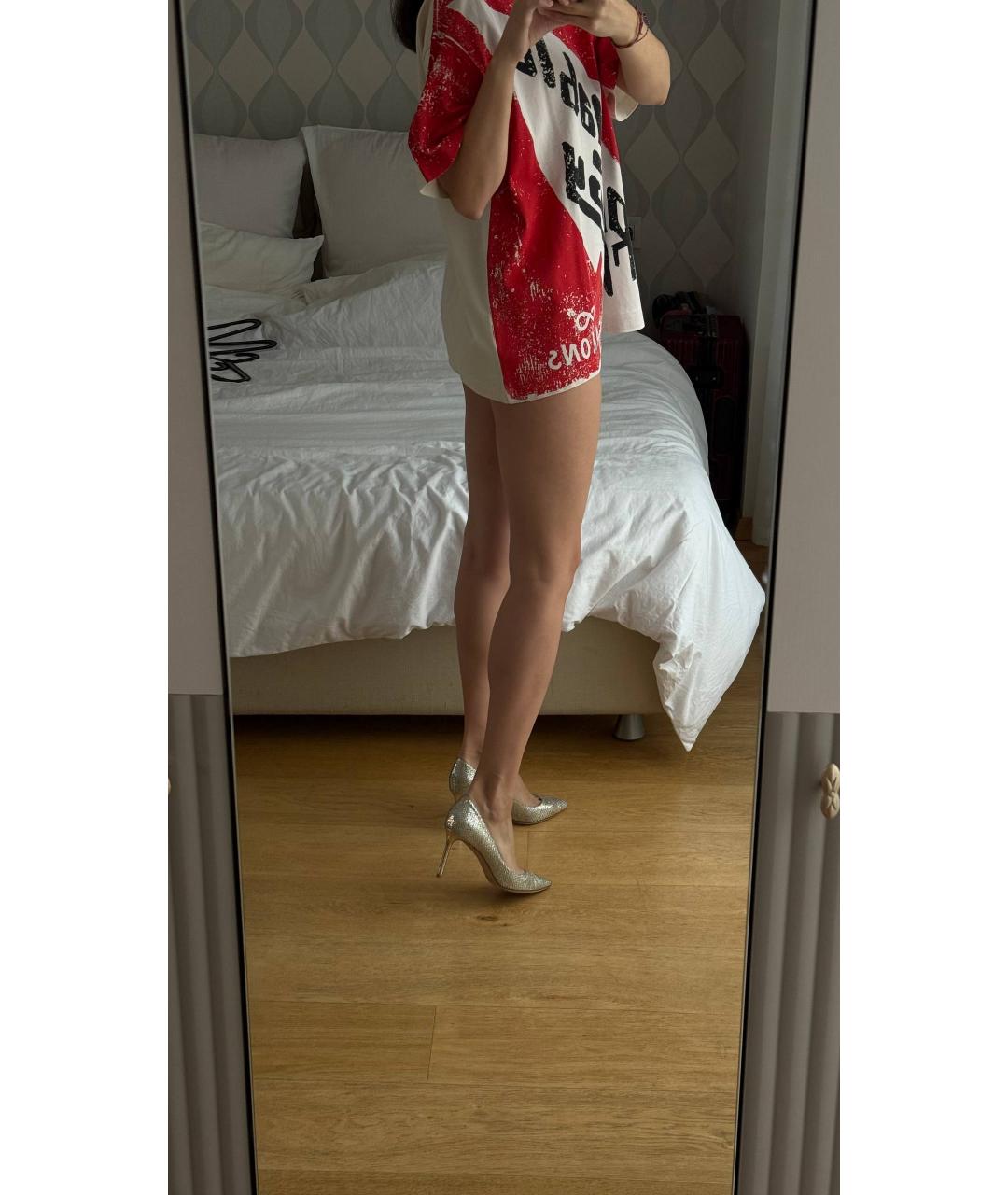 JIMMY CHOO Золотые кожаные туфли, фото 6