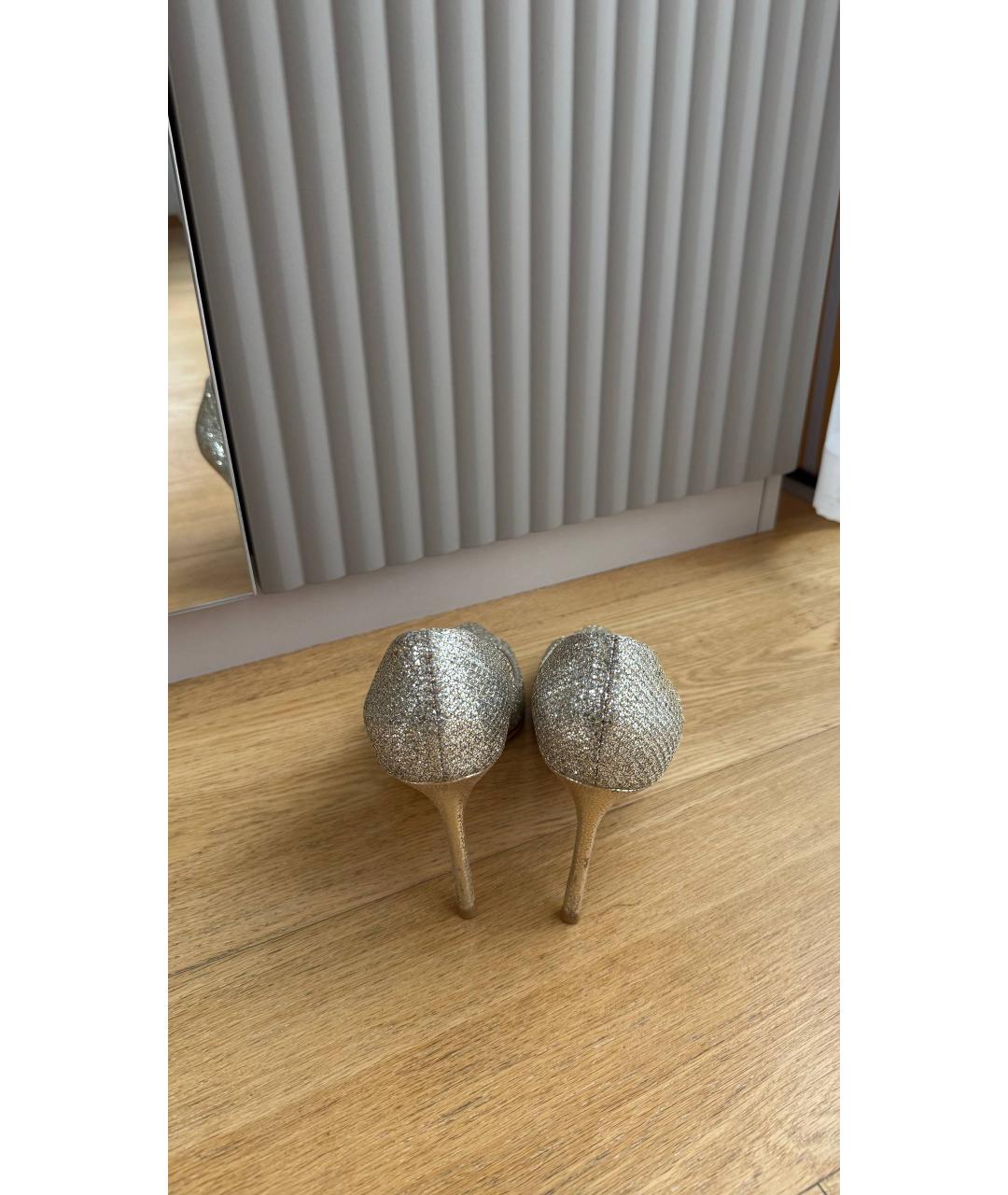 JIMMY CHOO Золотые кожаные туфли, фото 5