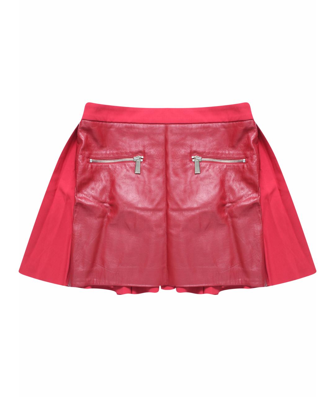 PINKO Красная кожаная юбка мини, фото 1