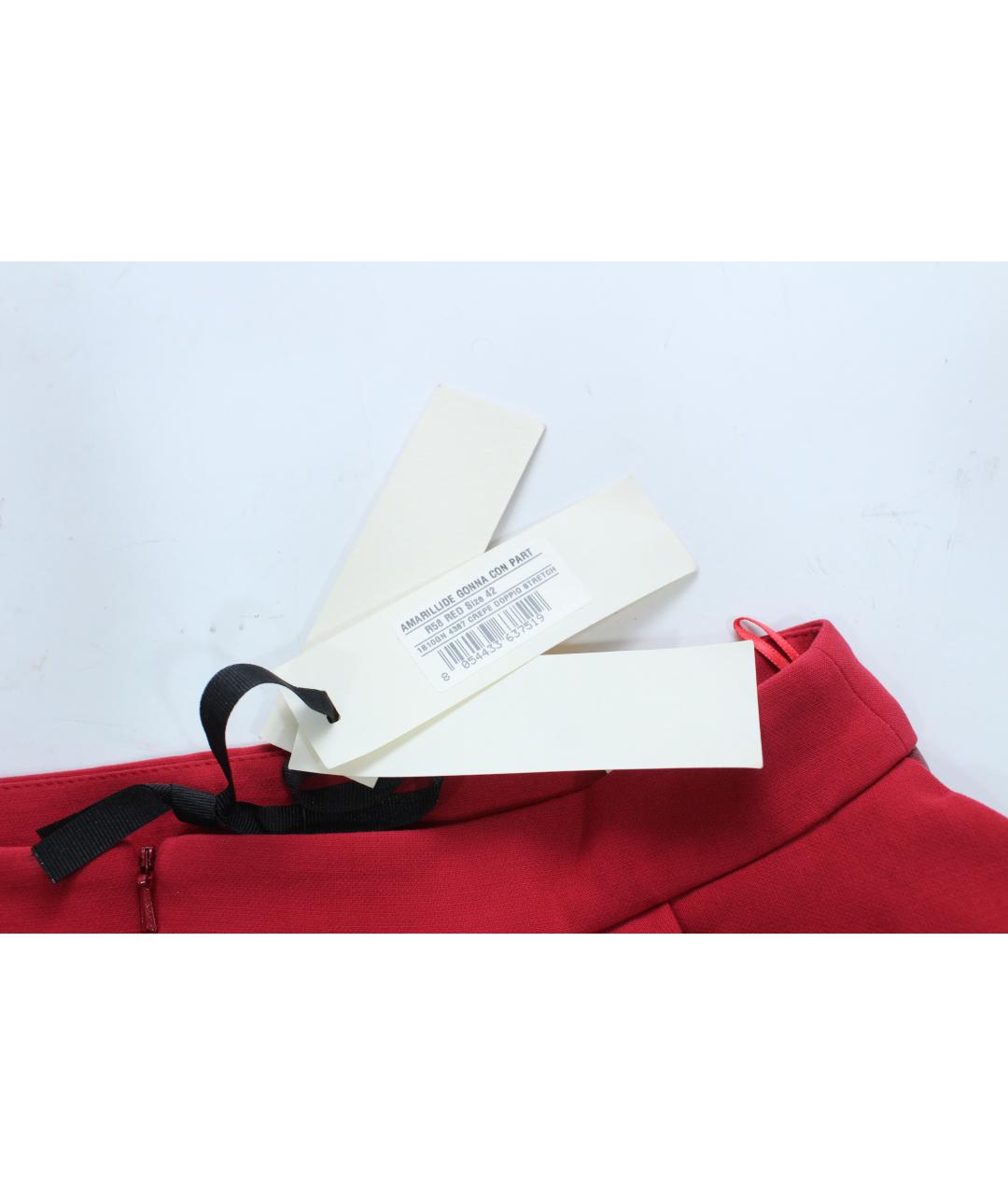 PINKO Красная кожаная юбка мини, фото 5