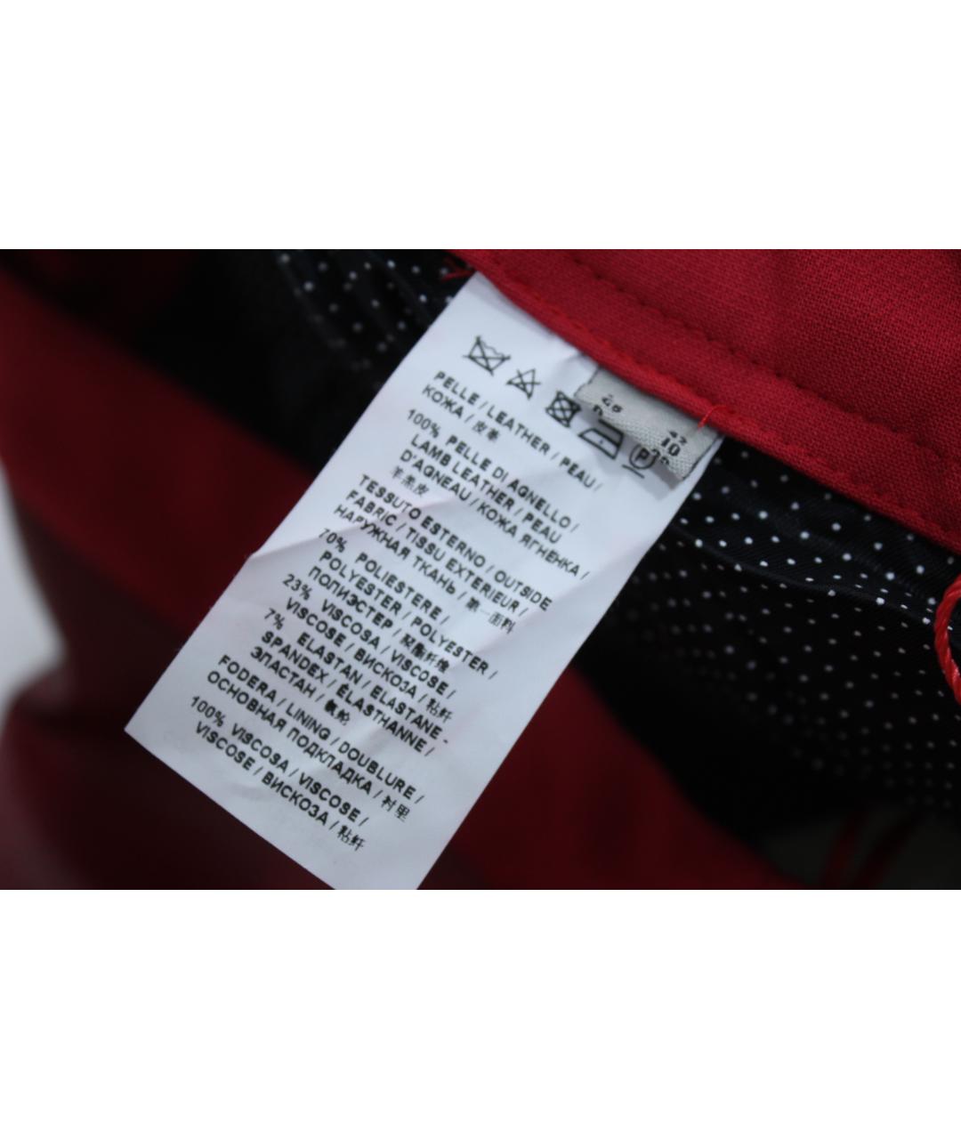 PINKO Красная кожаная юбка мини, фото 8